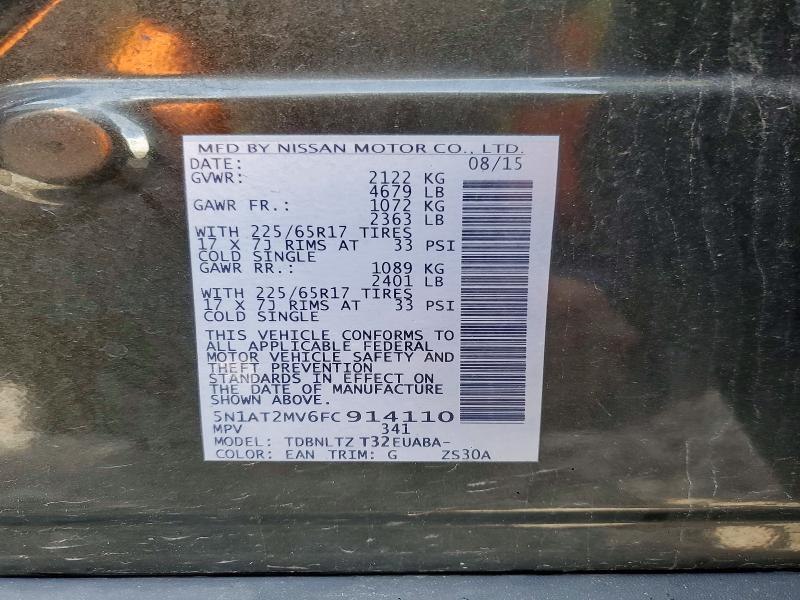 Aukcja sprzedaży 2015 Nissan Rogue, vin: 5N1AT2MV6FC914110, numer aukcji: 46259036