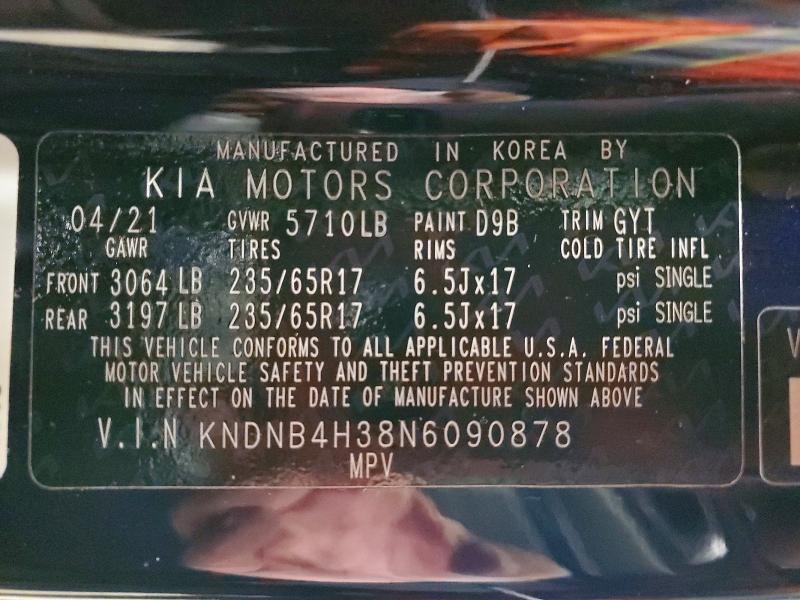 Продаж на аукціоні авто 2022 Kia Carnival, vin: KNDNB4H38N6090878, номер лоту: 46936006