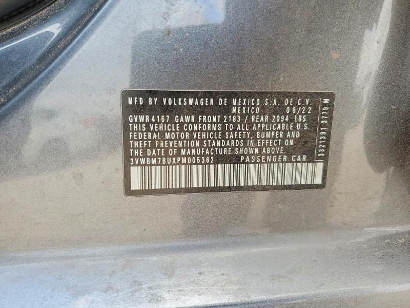 2023 Volkswagen Jetta მანქანა იყიდება აუქციონზე, vin: 3VWBM7BUXPM005362, აუქციონის ნომერი: 48005106