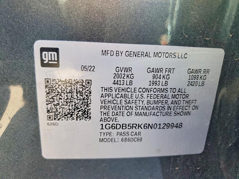 Aukcja sprzedaży 2022 Cadillac Ct4, vin: 1G6DB5RK6N0129948, numer aukcji: 46655546