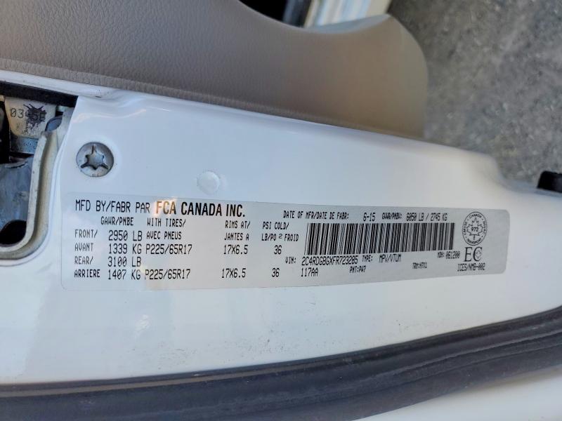 47803526 :رقم المزاد ، 2C4RDGBGXFR723285 vin ، 2015 Dodge Grand Caravan مزاد بيع