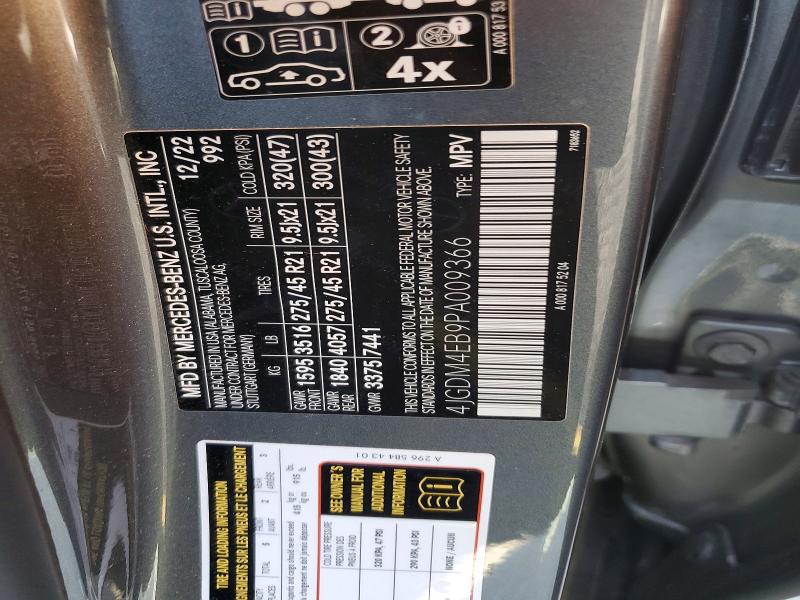 Продажа на аукционе авто 2023 Mercedes-benz Eqs Suv, vin: 4JGDM4EB9PA009366, номер лота: 45616496