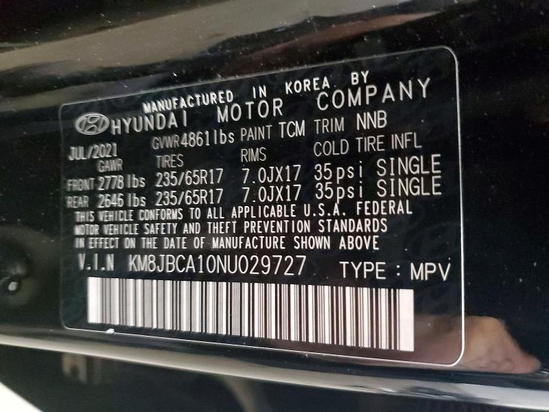 Продажа на аукционе авто 2022 Hyundai Tucson Hybrid, vin: KM8JBCA10NU029727, номер лота: 41698246