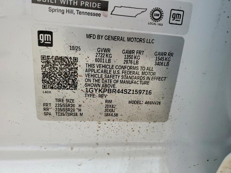79923875 :رقم المزاد ، 1GYKPBR44SZ159716 vin ، 2025 Cadillac Xt6 مزاد بيع