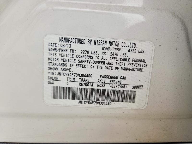 Aukcja sprzedaży 2013 Infiniti G37 Sedan, vin: JN1CV6AP7DM304490, numer aukcji: 47027456
