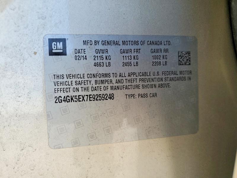 46533106 :رقم المزاد ، 2G4GK5EX7E9259248 vin ، 2014 Buick Regal مزاد بيع