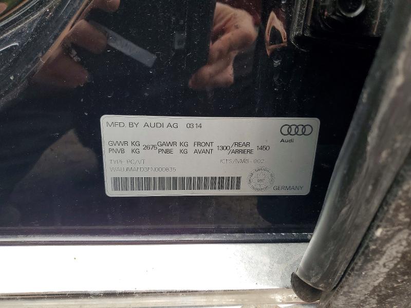 78040495 :رقم المزاد ، WAUJMAFD3FN000835 vin ، 2015 Audi A8 مزاد بيع
