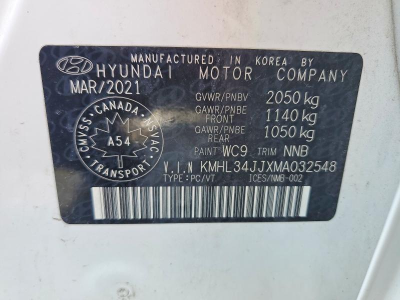 47094276 :رقم المزاد ، KMHL34JJXMA032548 vin ، 2021 Hyundai Sonata Hybrid مزاد بيع