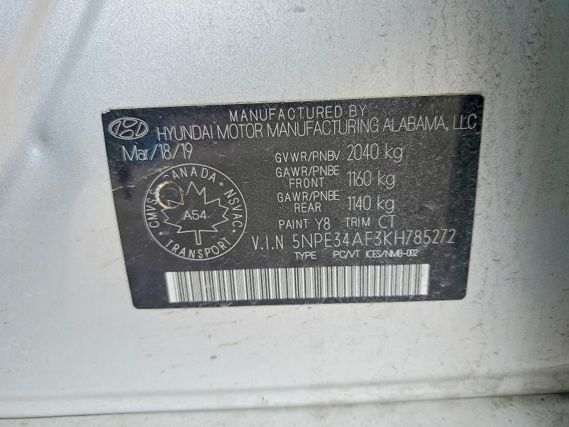 Aukcja sprzedaży 2019 Hyundai Sonata, vin: 5NPE34AF3KH785272, numer aukcji: 46447216