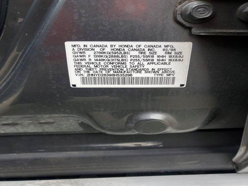 Продаж на аукціоні авто 2008 Acura Mdx, vin: 2HNYD28398H535296, номер лоту: 46296316