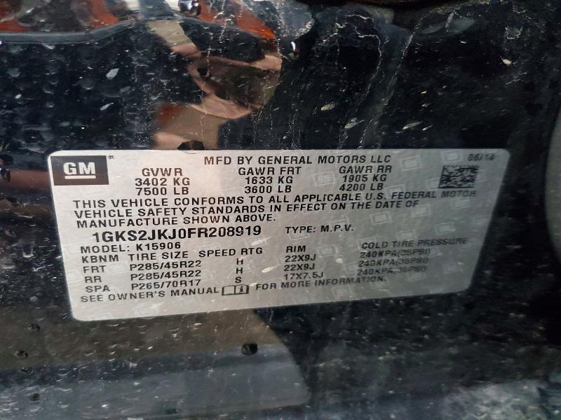41828786 :رقم المزاد ، 1GKS2JKJ0FR208919 vin ، 2015 Gmc Yukon Xl مزاد بيع