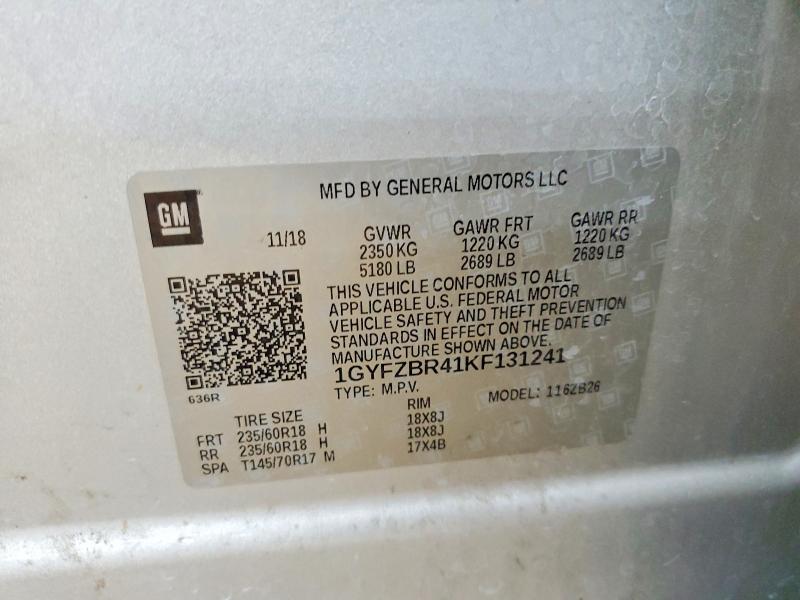 41738286 :رقم المزاد ، 1GYFZBR41KF131241 vin ، 2019 Cadillac Xt4 مزاد بيع