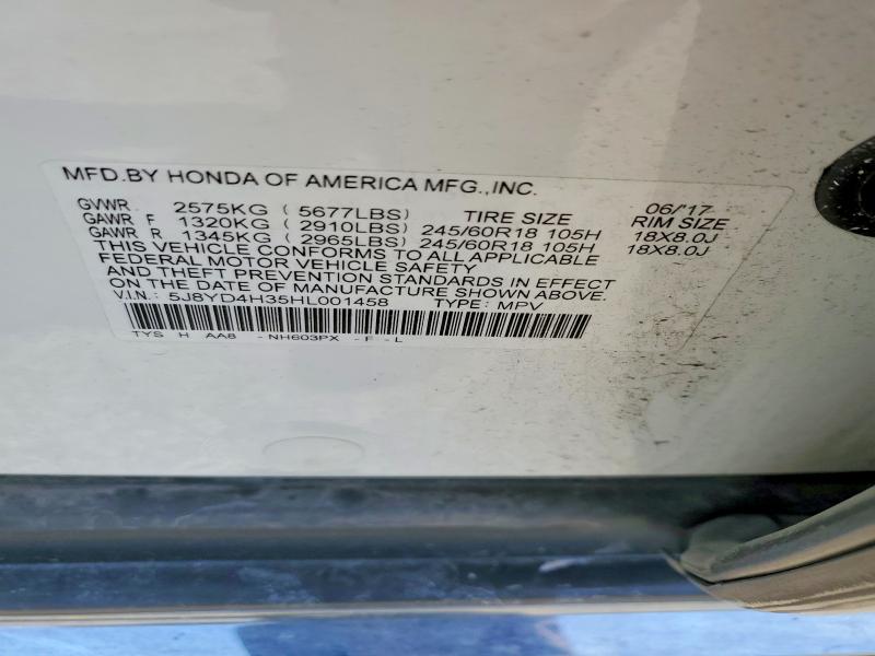 Aukcja sprzedaży 2017 Acura Mdx, vin: 5J8YD4H35HL001458, numer aukcji: 47428506