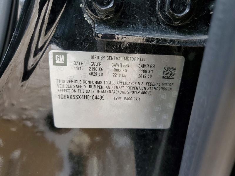 Aukcja sprzedaży 2017 Cadillac Cts, vin: 1G6AX5SX4H0164499, numer aukcji: 46430006