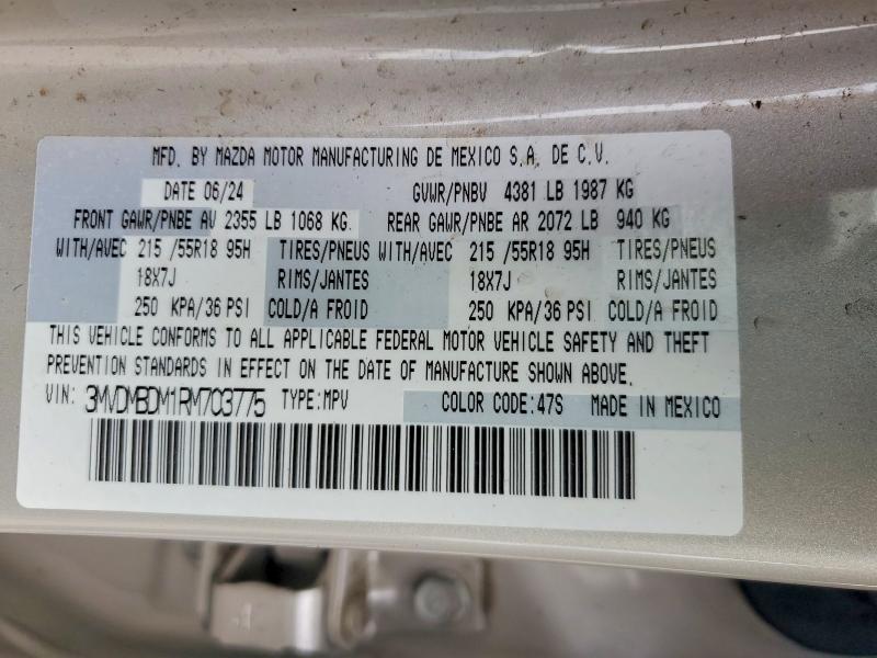 Продажа на аукционе авто 2024 Mazda Cx-30, vin: 3MVDMBDM1RM703775, номер лота: 78881715