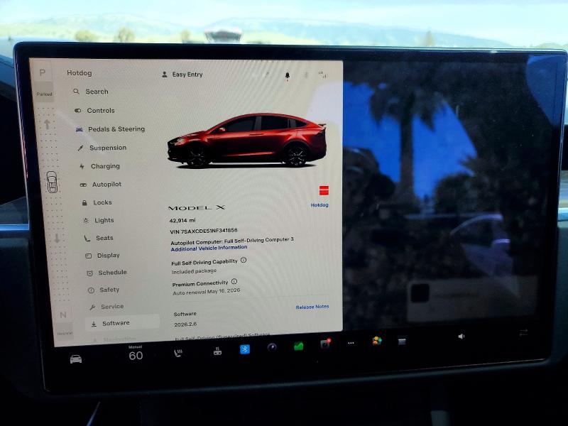 2022 Tesla Model X მანქანა იყიდება აუქციონზე, vin: 7SAXCDE51NF341856, აუქციონის ნომერი: 46244836