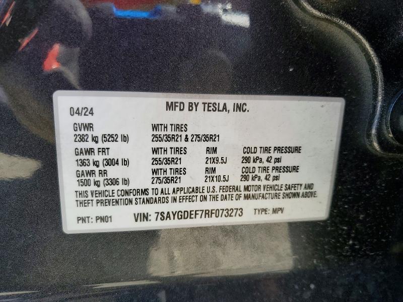 Продажа на аукционе авто 2024 Tesla Model Y, vin: 7SAYGDEF7RF073273, номер лота: 45816406