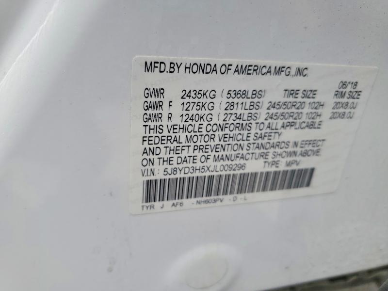 Aukcja sprzedaży 2018 Acura Mdx, vin: 5J8YD3H5XJL009296, numer aukcji: 47034976