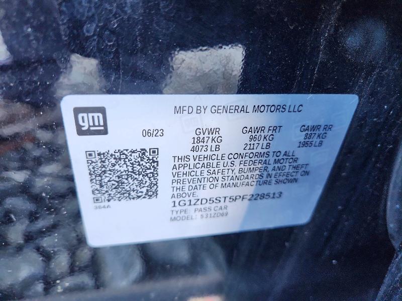 Aukcja sprzedaży 2023 Chevrolet Malibu, vin: 1G1ZD5ST5PF228513, numer aukcji: 52841566