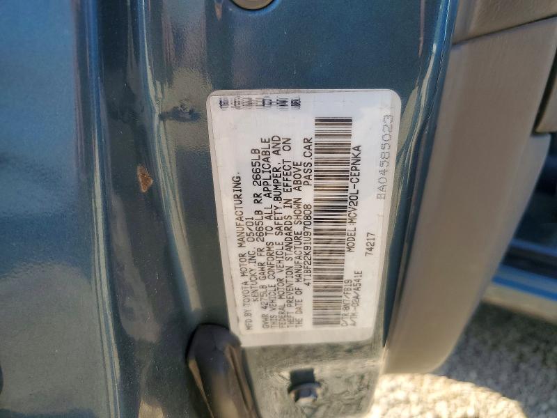 Aukcja sprzedaży 2001 Toyt Camry, vin: 4T1BF22K91U970808, numer aukcji: 47268766