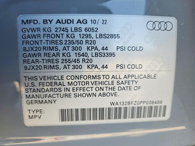 Продаж на аукціоні авто 2023 Audi Q4 E-tron, vin: WA132BFZ0PP008488, номер лоту: 46916416