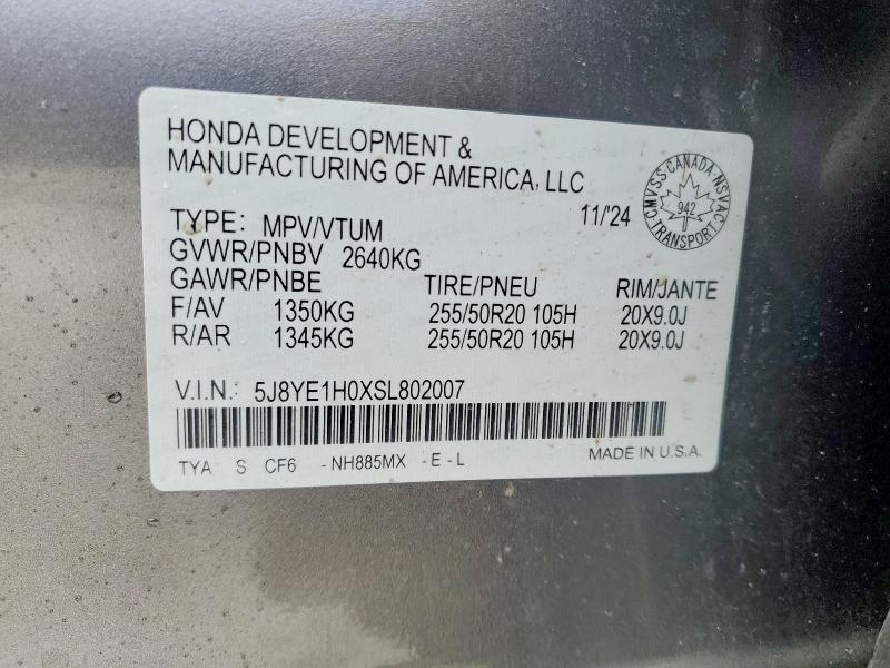 Aukcja sprzedaży 2025 Acura Mdx, vin: 5J8YE1H0XSL802007, numer aukcji: 79963395