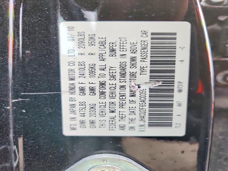 46477836 :رقم المزاد ، JH4CU2F65AC035950 vin ، 2010 Acura Tsx مزاد بيع