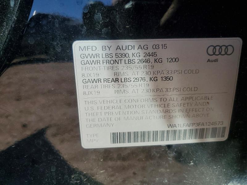 Продаж на аукціоні авто 2015 Audi Q5, vin: WA1LFAFP3FA124573, номер лоту: 45823186