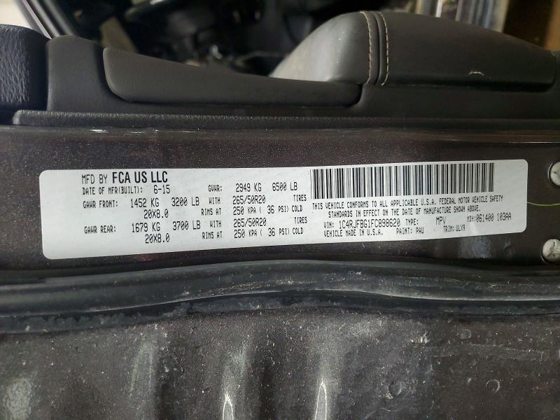 Aukcja sprzedaży 2015 Jeep Grand Cherokee, vin: 1C4RJFBG1FC898620, numer aukcji: 46117346