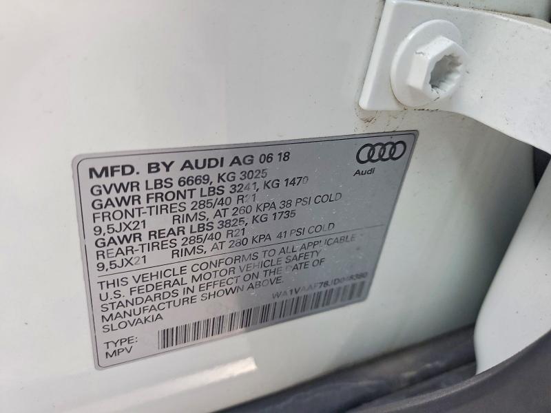 Aukcja sprzedaży 2018 Audi Q7, vin: WA1VAAF78JD048380, numer aukcji: 46156546