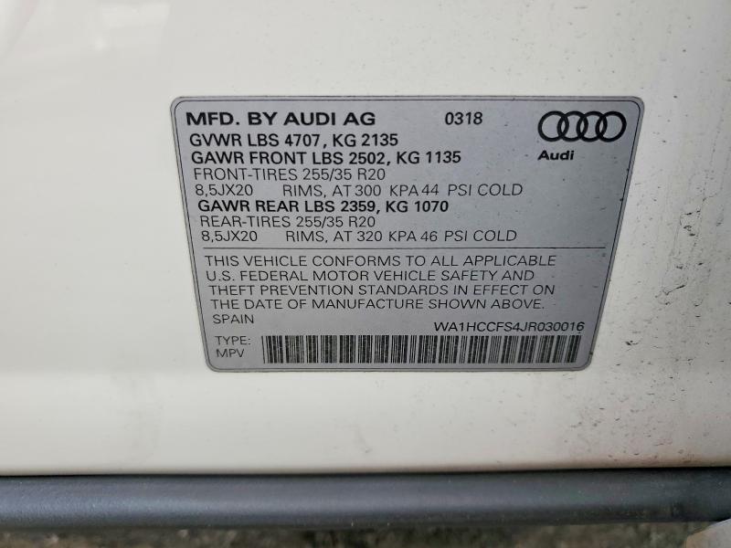 2018 Audi Q3 მანქანა იყიდება აუქციონზე, vin: WA1HCCFS4JR030016, აუქციონის ნომერი: 47272696