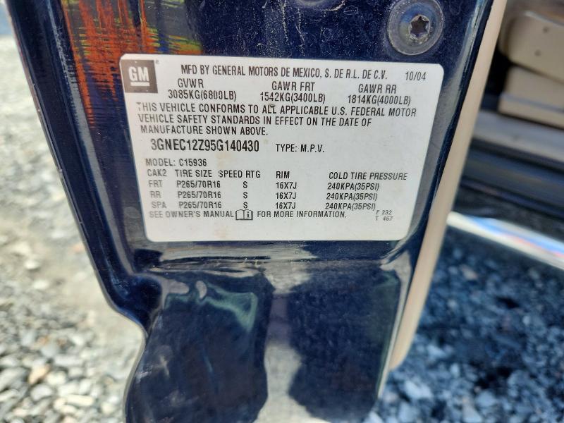 Aukcja sprzedaży 2005 Chevrolet Avalanche, vin: 3GNEC12Z95G140430, numer aukcji: 46282596