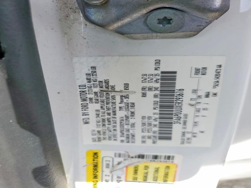 2014 Ford Fusion მანქანა იყიდება აუქციონზე, vin: 3FA6P0UUXER293616, აუქციონის ნომერი: 48119276