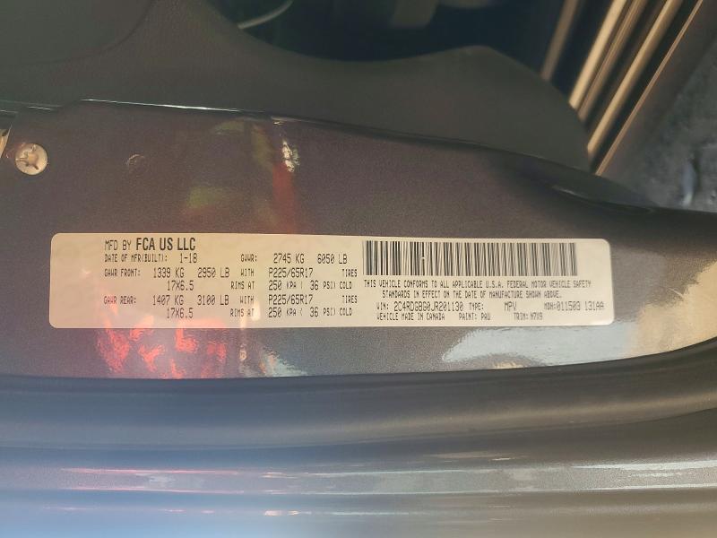 Продаж на аукціоні авто 2018 Dodge Grand Caravan, vin: 2C4RDGBG0JR201130, номер лоту: 46886876