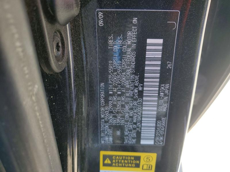 45990546 :رقم المزاد ، JTJZK1BA5A2001130 vin ، 2010 Lexus Rx 350 مزاد بيع