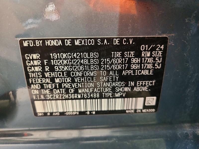 Aukcja sprzedaży 2024 Honda Hr-v, vin: 3CZRZ2H36RM763488, numer aukcji: 45470276