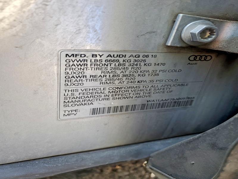 Aukcja sprzedaży 2018 Audi Q7, vin: WA1LAAF75JD052555, numer aukcji: 46322676