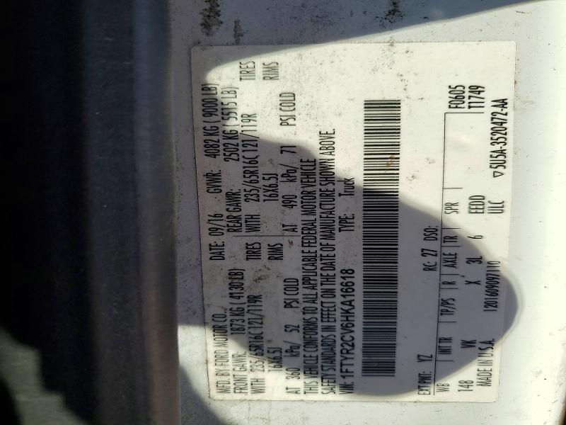 49512526 :رقم المزاد ، 1FTYR2CV6HKA16618 vin ، 2017 Ford Transit T مزاد بيع