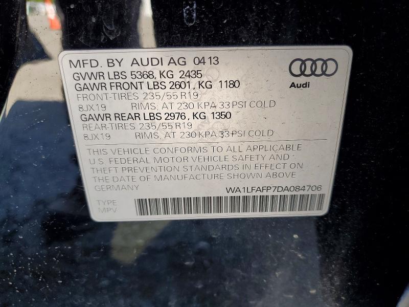 Продаж на аукціоні авто 2013 Audi Q5, vin: WA1LFAFP7DA084706, номер лоту: 47756846