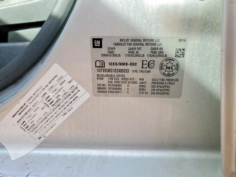 Продажа на аукционе авто 2014 Gmc Sierra, vin: 1GTV2UEC1EZ406253, номер лота: 46457316