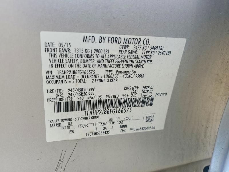 2015 Ford Taurus მანქანა იყიდება აუქციონზე, vin: 1FAHP2J86FG166575, აუქციონის ნომერი: 79127315