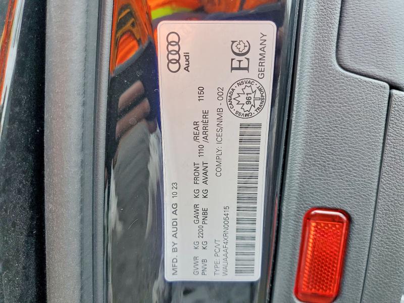 Продаж на аукціоні авто 2024 Audi A4, vin: WAUAAAF4XRN005415, номер лоту: 77599155