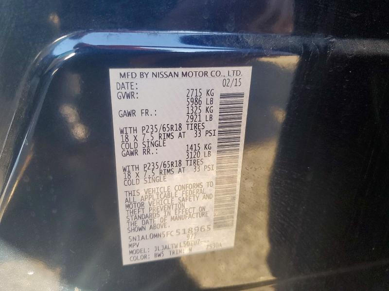 Продажа на аукционе авто 2015 Infiniti Qx60, vin: 5N1AL0MN5FC518965, номер лота: 45674606