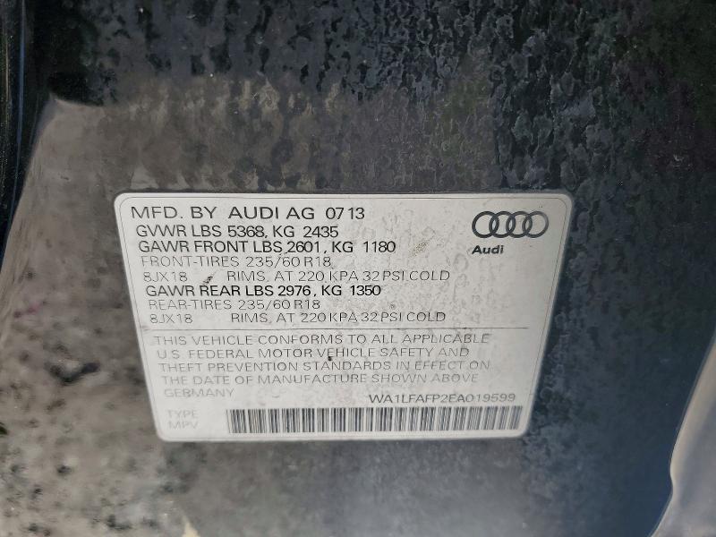46528736 :رقم المزاد ، WA1LFAFP2EA019599 vin ، 2014 Audi Q5 مزاد بيع