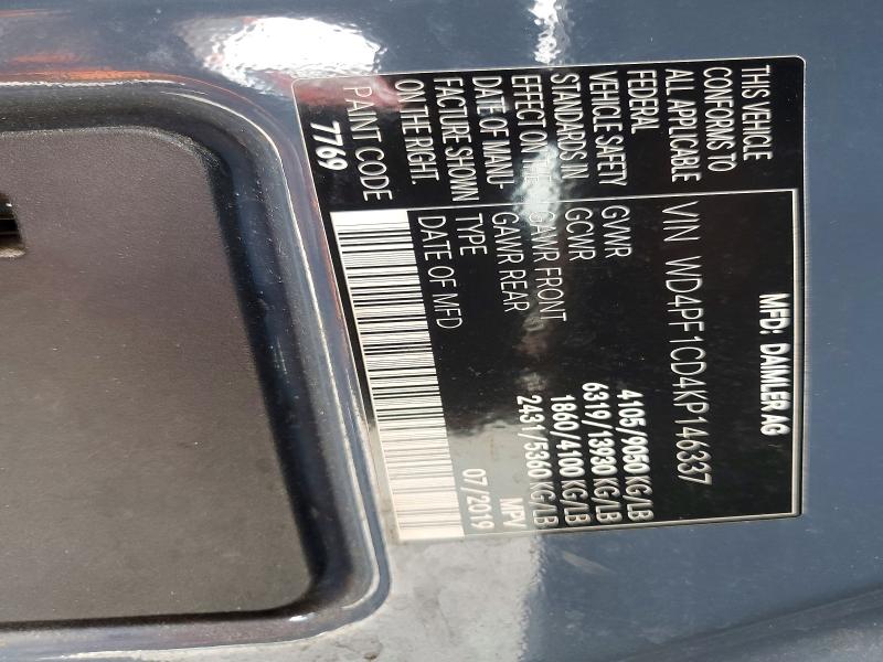 Продажа на аукционе авто 2019 Mercedes-benz Sprinter, vin: WD4PF1CD4KP146337, номер лота: 45682016