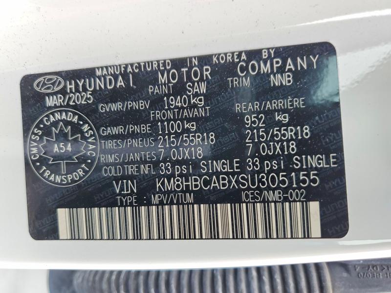 Aukcja sprzedaży 2025 Hyundai Kona, vin: KM8HBCABXSU305155, numer aukcji: 46699276