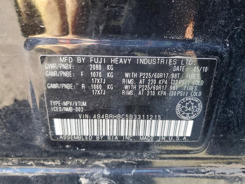 Aukcja sprzedaży 2011 Subaru Outback, vin: 4S4BRHBC5B3311215, numer aukcji: 46774266