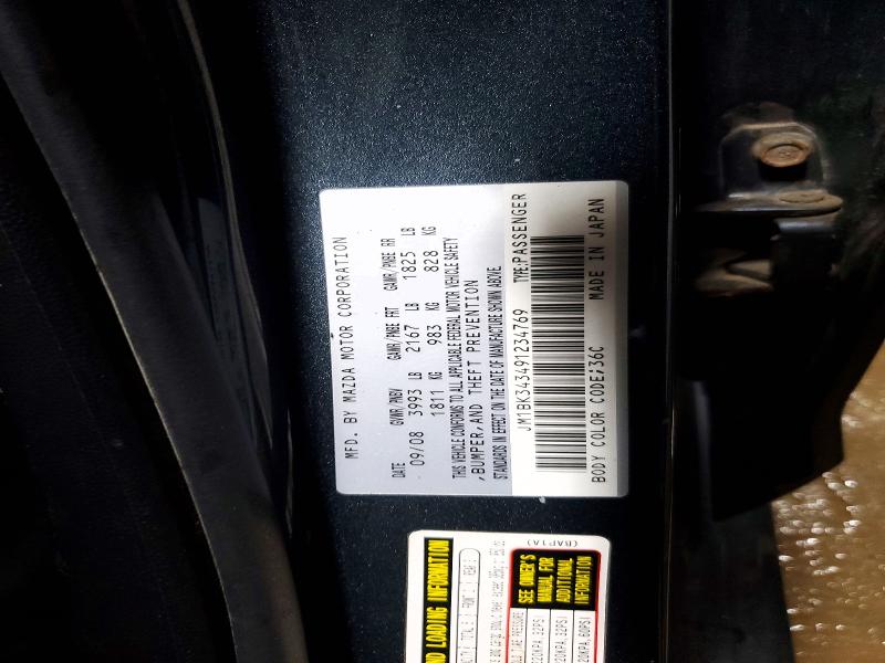2009 Mazda 3 მანქანა იყიდება აუქციონზე, vin: JM1BK343491234769, აუქციონის ნომერი: 47378096