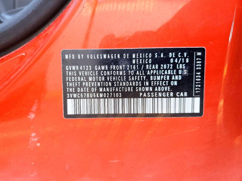 Aukcja sprzedaży 2019 Volkswagen Jetta, vin: 3VWC57BU5KM027103, numer aukcji: 79266035