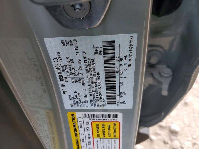 2024 Ford Bronco Sport მანქანა იყიდება აუქციონზე, vin: 3FMCR9B63RRE29246, აუქციონის ნომერი: 46151916